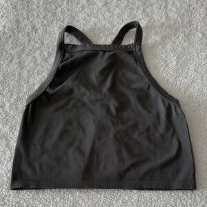 Gray Ribbed Tank Top